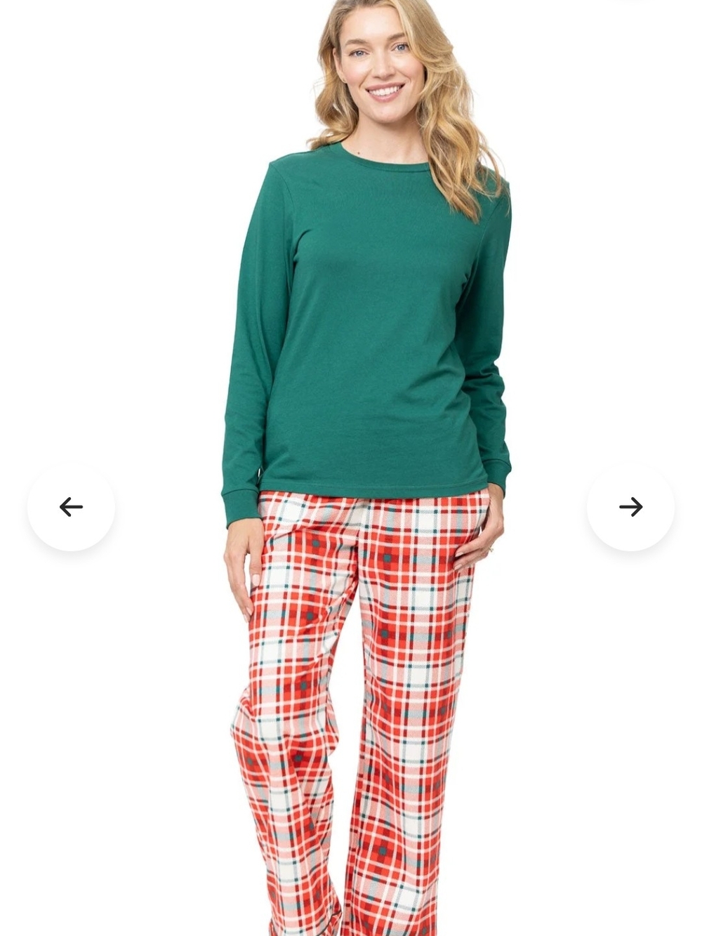 PajamaGram Christmas Plaid Pajama Set Red Green Flannel NWT